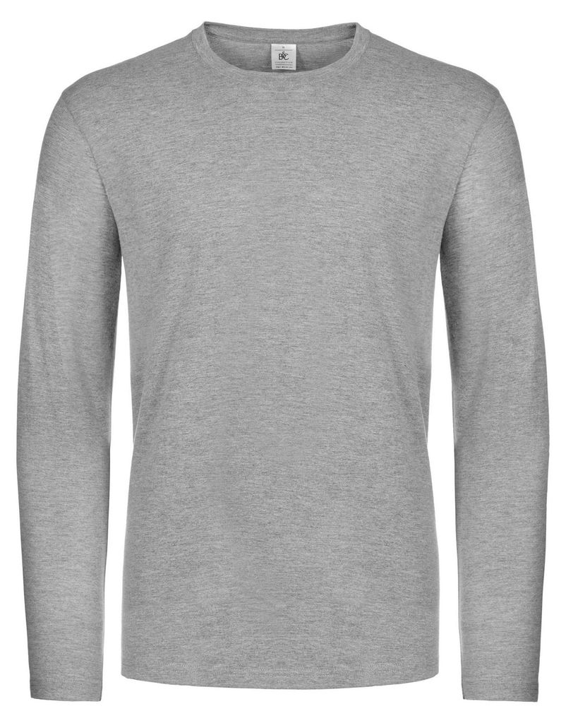 B&C - "#E190" T-Shirt für Herren Langärmlig LT2129 (M) (Grau meliert)
