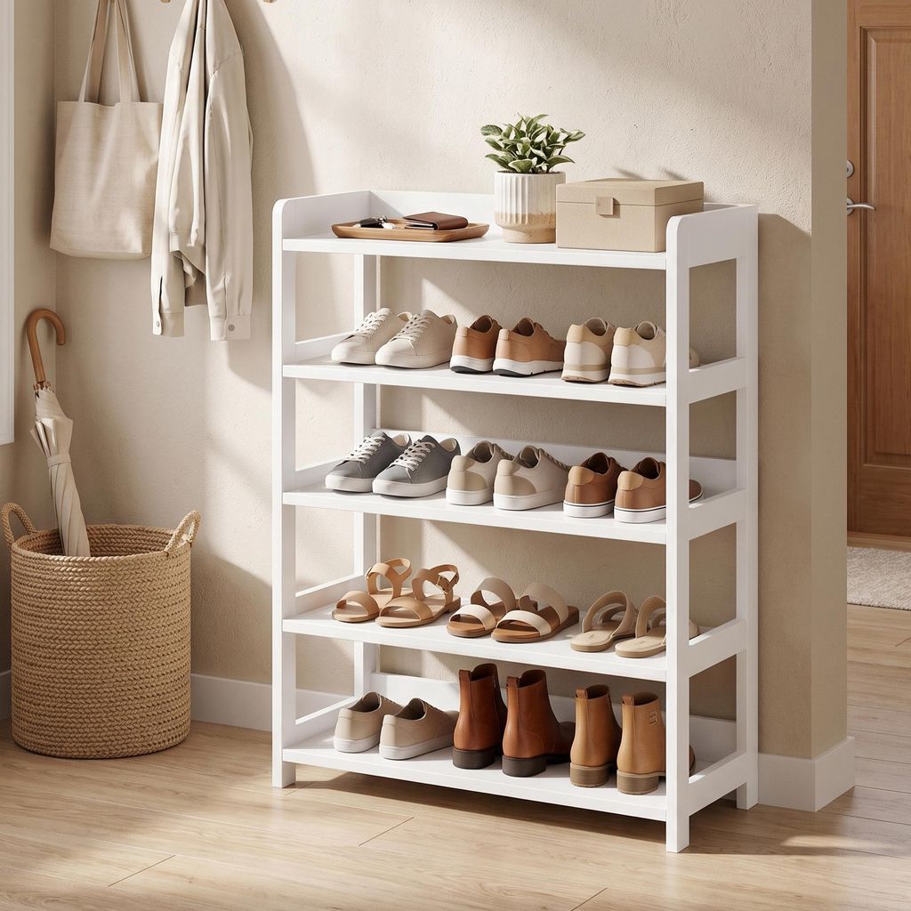 VASAGLE Schuhregal mit 5 Ebenen und Ablage, Platzsparende Produktbild 