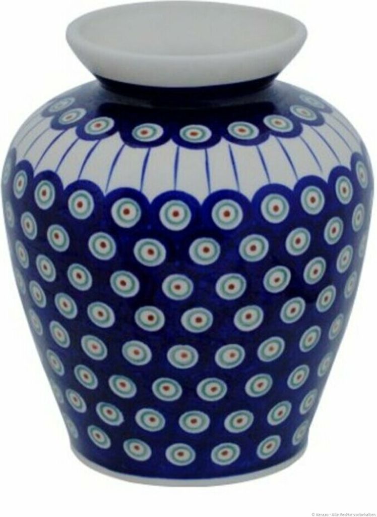 Original Bunzlauer Keramik 2,3L Vase "Emma" 19,7cm Baluster Blumenvase, Dekor 8