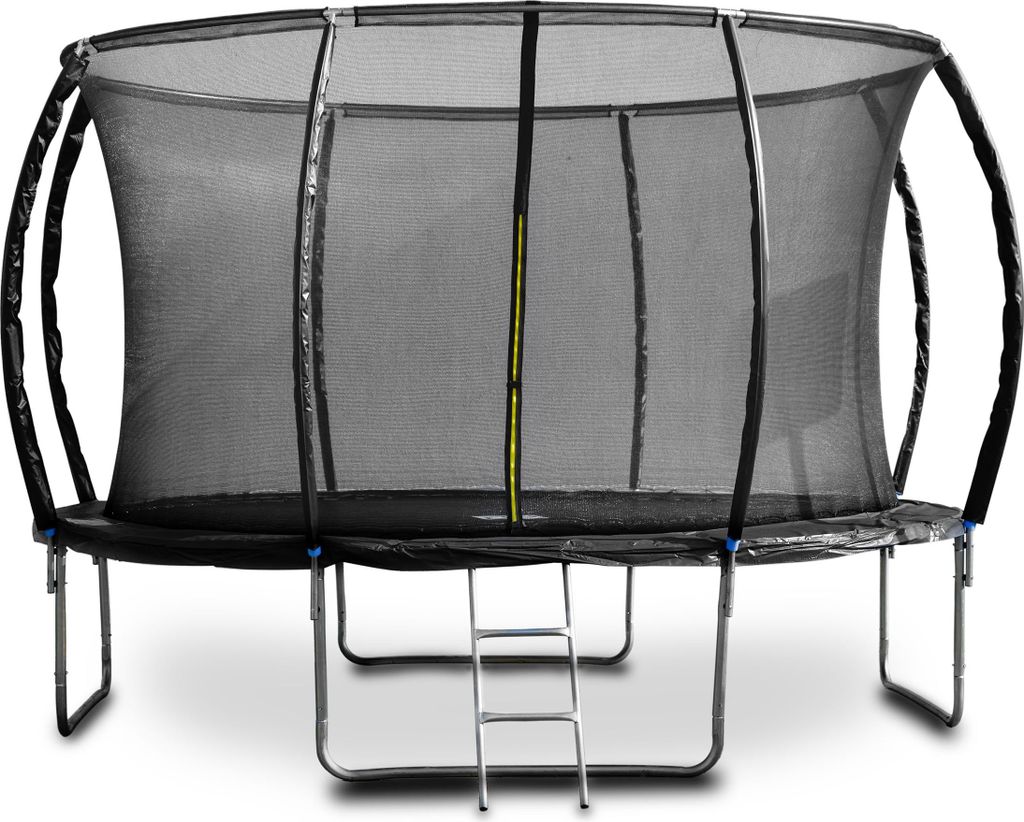 G21 Trampolin G21 SpaceJump, 366 cm, schwarz, mit Schutznetz + Freitreppe G21-6904269