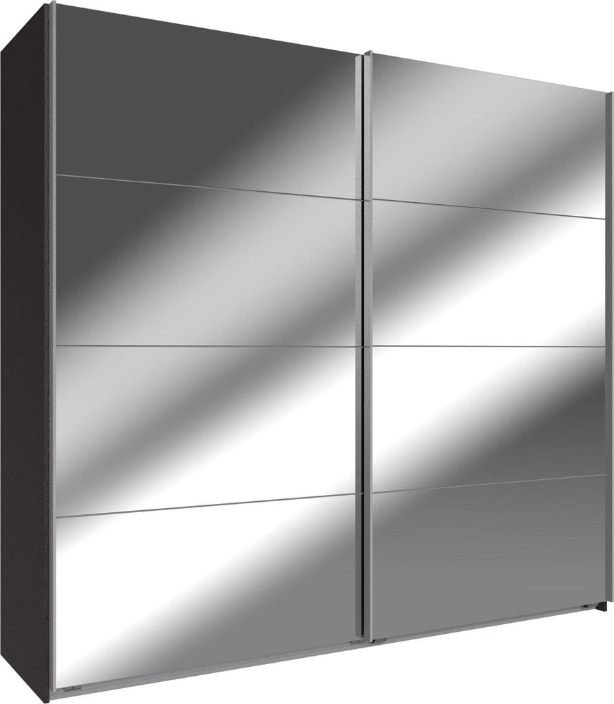Schwebetürenschrank Easy Plus Kleiderschrank 225cm graphit Spiegel (17769)