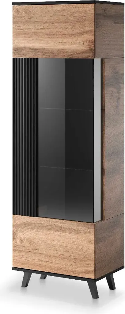 Armoire de salon vitrée Random - Meuble de rangement vertical avec étagères