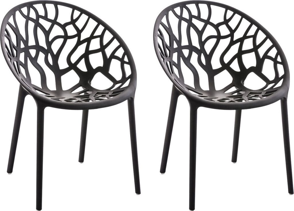 CLP 2er Set Gartenstuhl Hope, Modernes Design, Wetterfest, Stapelbar, Mit Armlehnen Farbe:schwarz