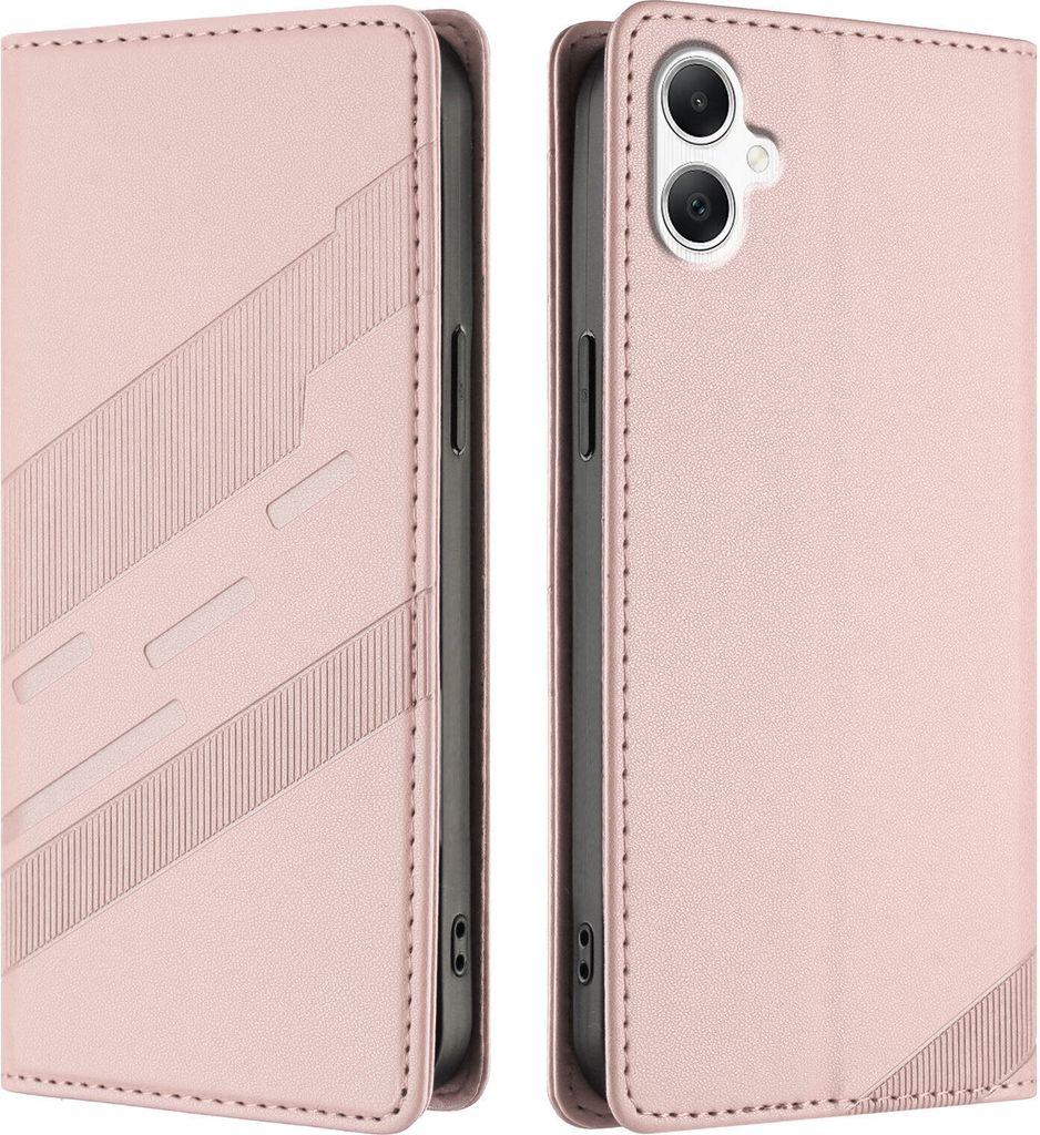Hülle für Samsung Galaxy A06 5G/4G, Kunstleder Brieftaschen Handyhülle mit Kartenfach und Standfunktion Pink