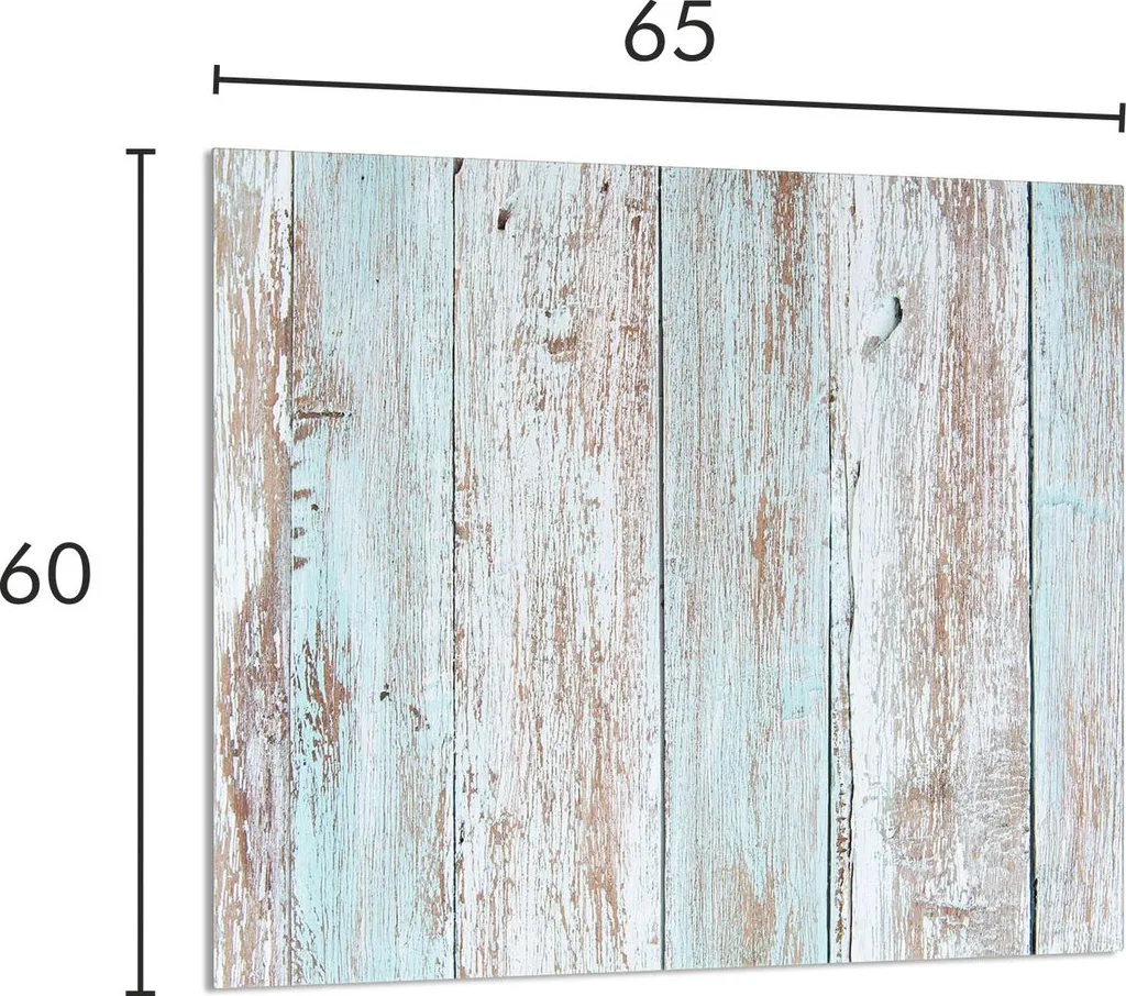 GLASPLATTE FÜR KÜCHE 65x60 Holz - 2