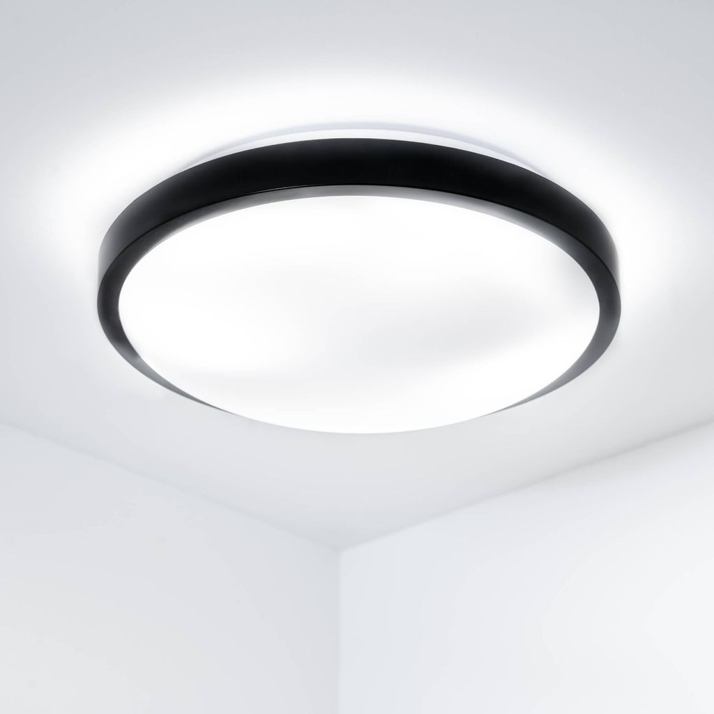 LUMILED LED Deckenleuchte 2 x E27 Fassung IP44 30cm schwarz Produktbild 