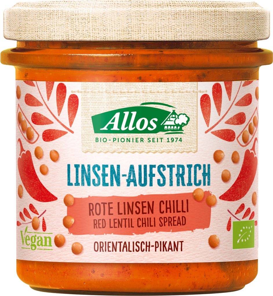 Allos - Linsen-Aufstrich Rote Linse Chili - 140g