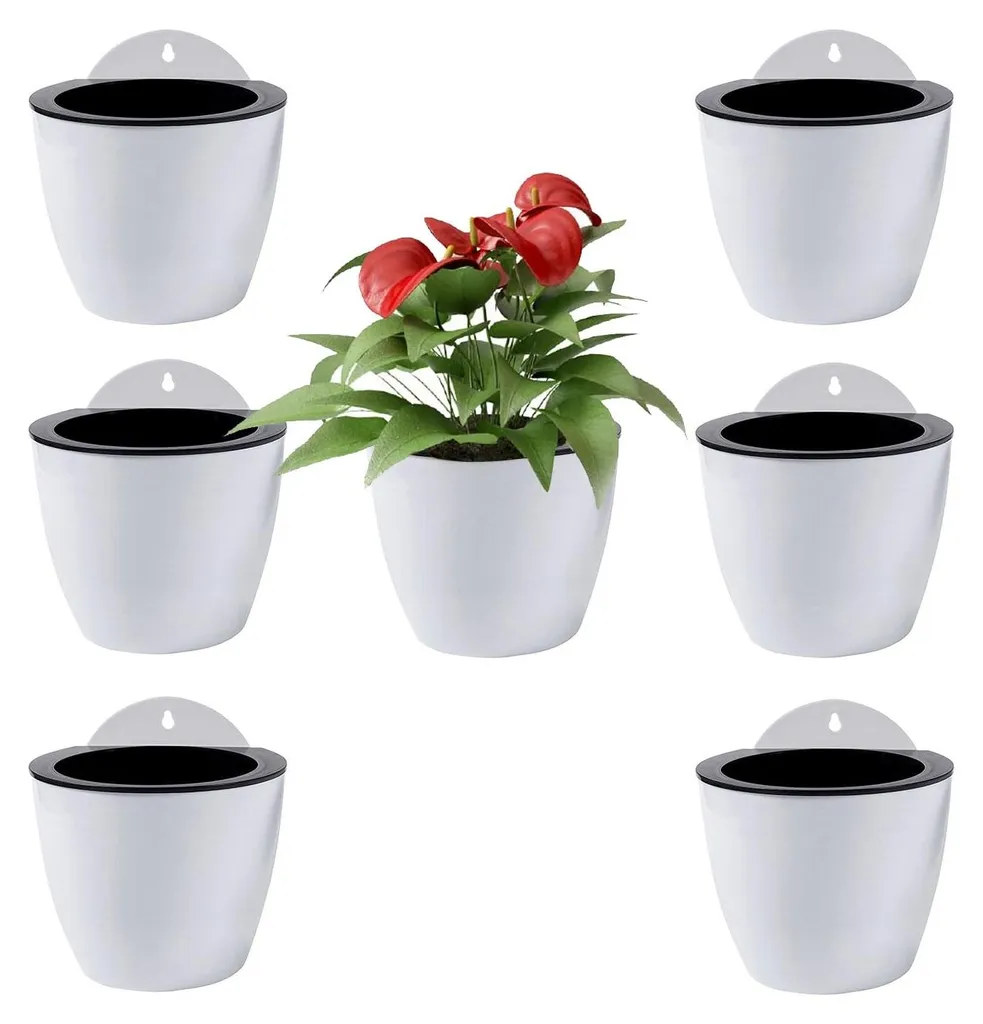 Lot de 7 suspensions auto-irriguantes | Vases muraux PL34, 12,7 cm