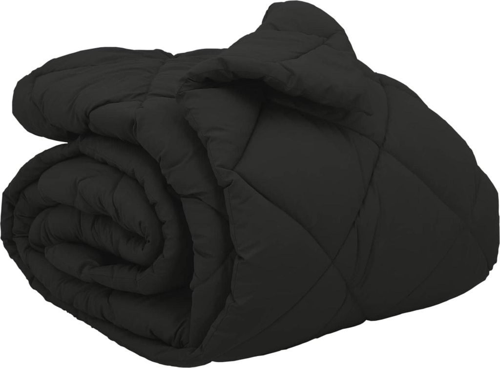 Winterbettdecke Schwarz 240 x 260 cm Mikrofaser