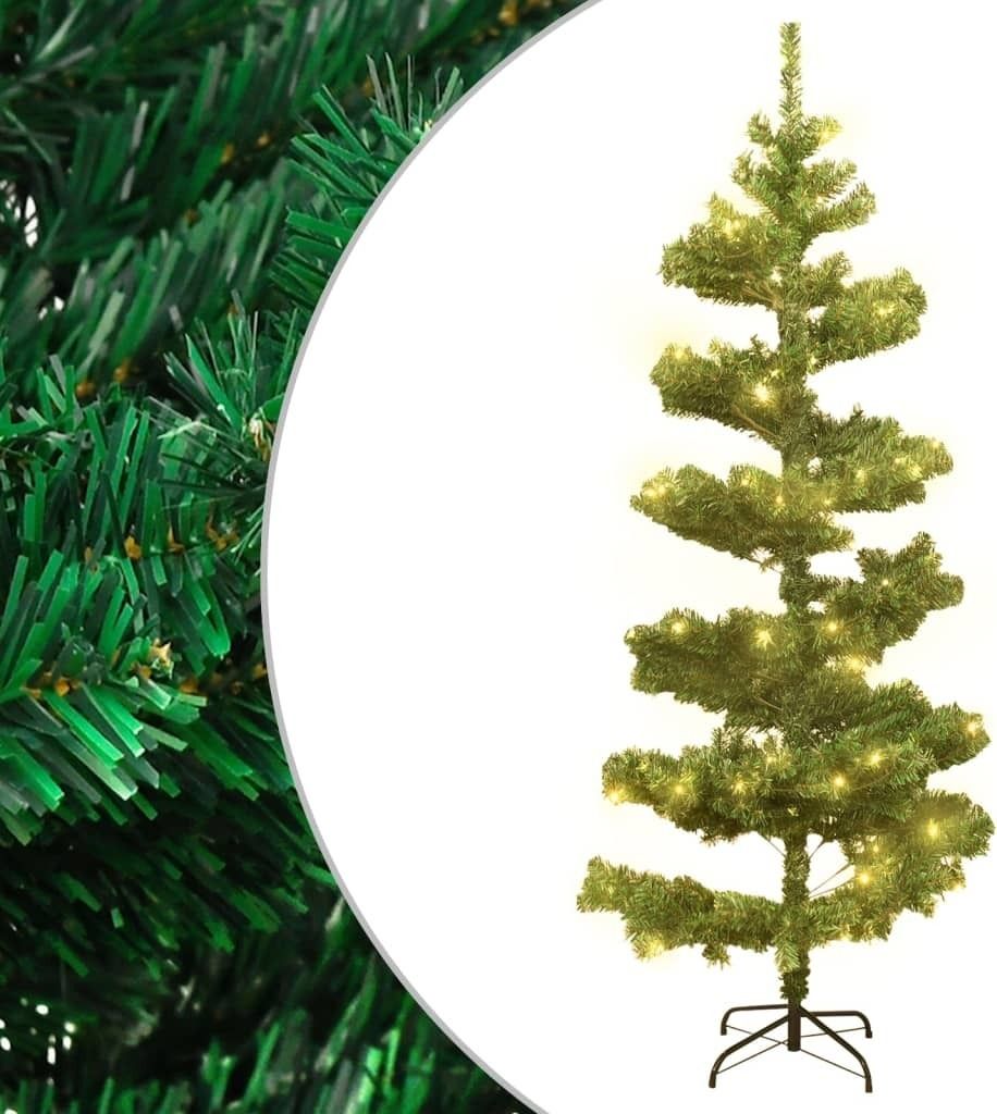 Spiral-Weihnachtsbaum mit Beleuchtung und Ständer Grün 180 cm