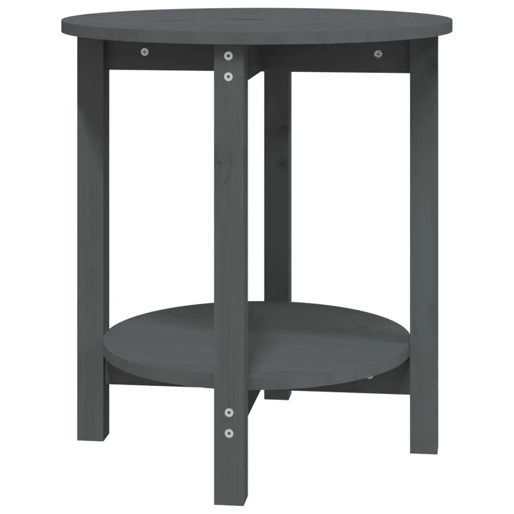 Tavolino Rotondo SYFAX™ 55x60 Grigio Pino Massiccio Design Moderno