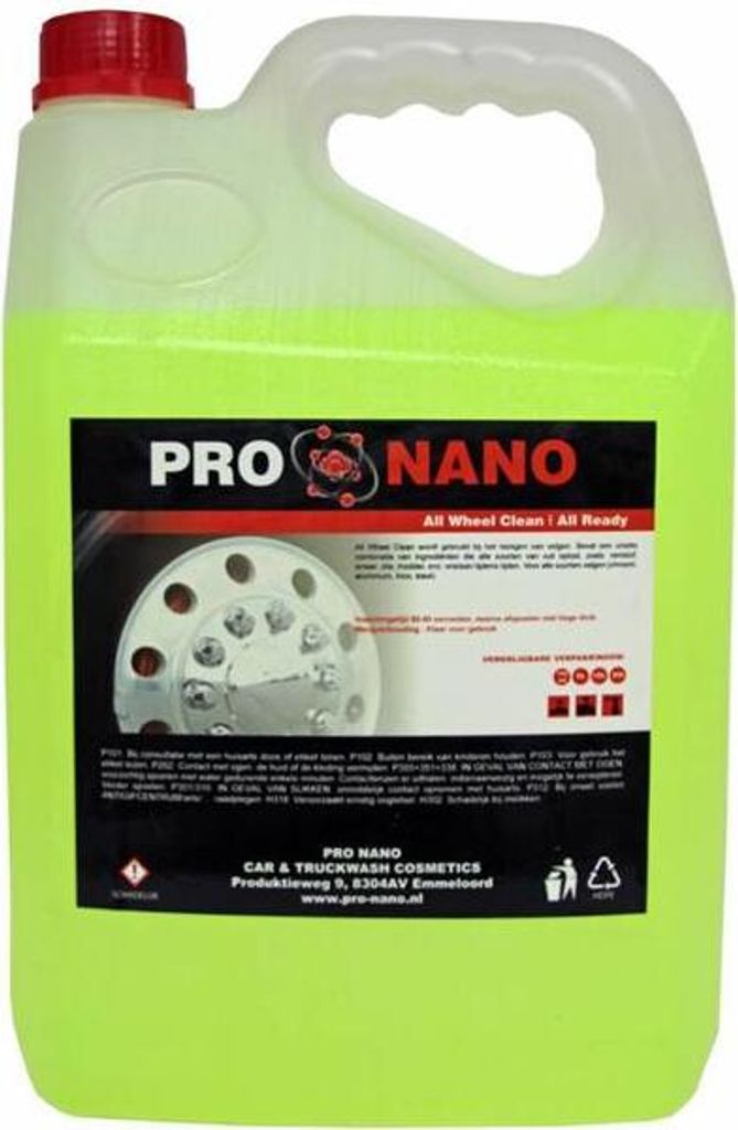 5 L ProNano All Wheel Clean | Keine Felgenbürste erforderlich | Löst Schmutz | Bremsstaub, Schmieröl, Schlamm | passend für alle Felgen |