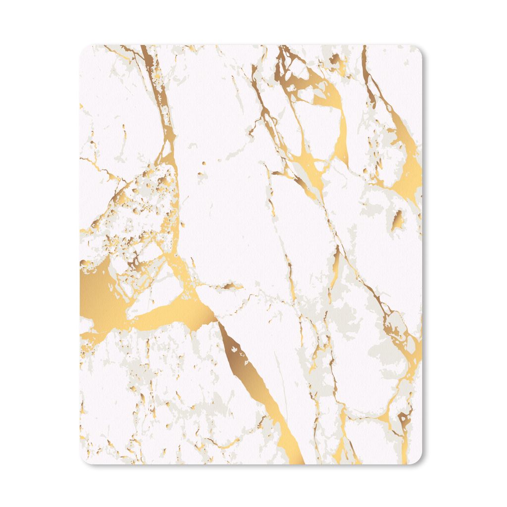 MuchoWow Mauspad Mousepad Marmor - Gold - Weiß - Chic 30x40 cm - Mousepads - Maus Mat - Pad - Mausunterlage - Mausmatten