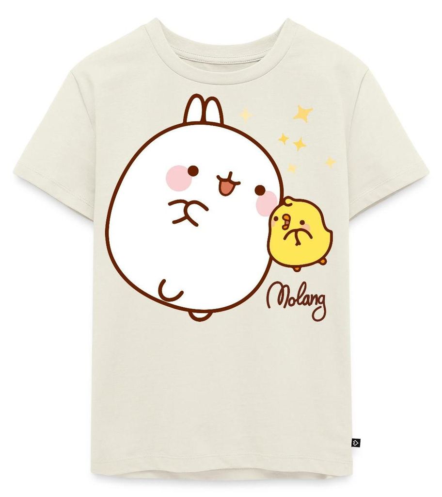 Spreadshirt Molang Piu Piu Sterne Kinder Premium T-Shirt, 98/104 (2 Jahre), Naturweiß