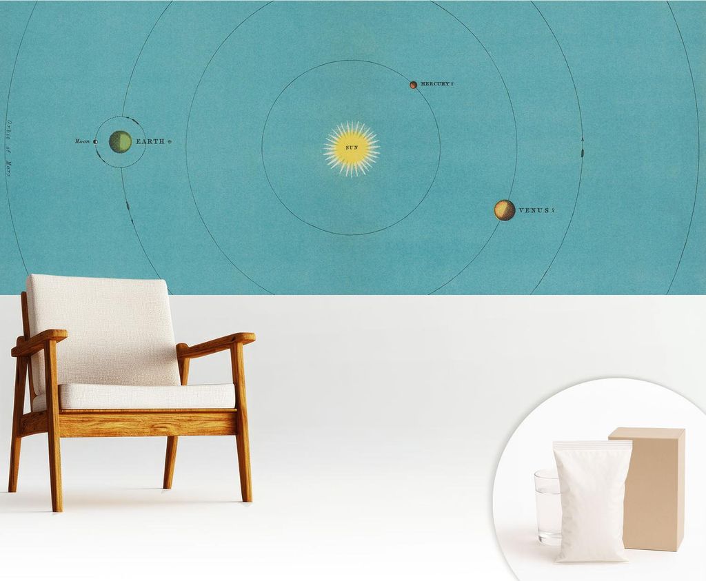 Fototapete - 250x104 cm - Tapete - Wandtapete - Wandbilder - Dekofolie - Tapete Folie - Wand - Dekoration - Wohnzimmer - Kosmisches System