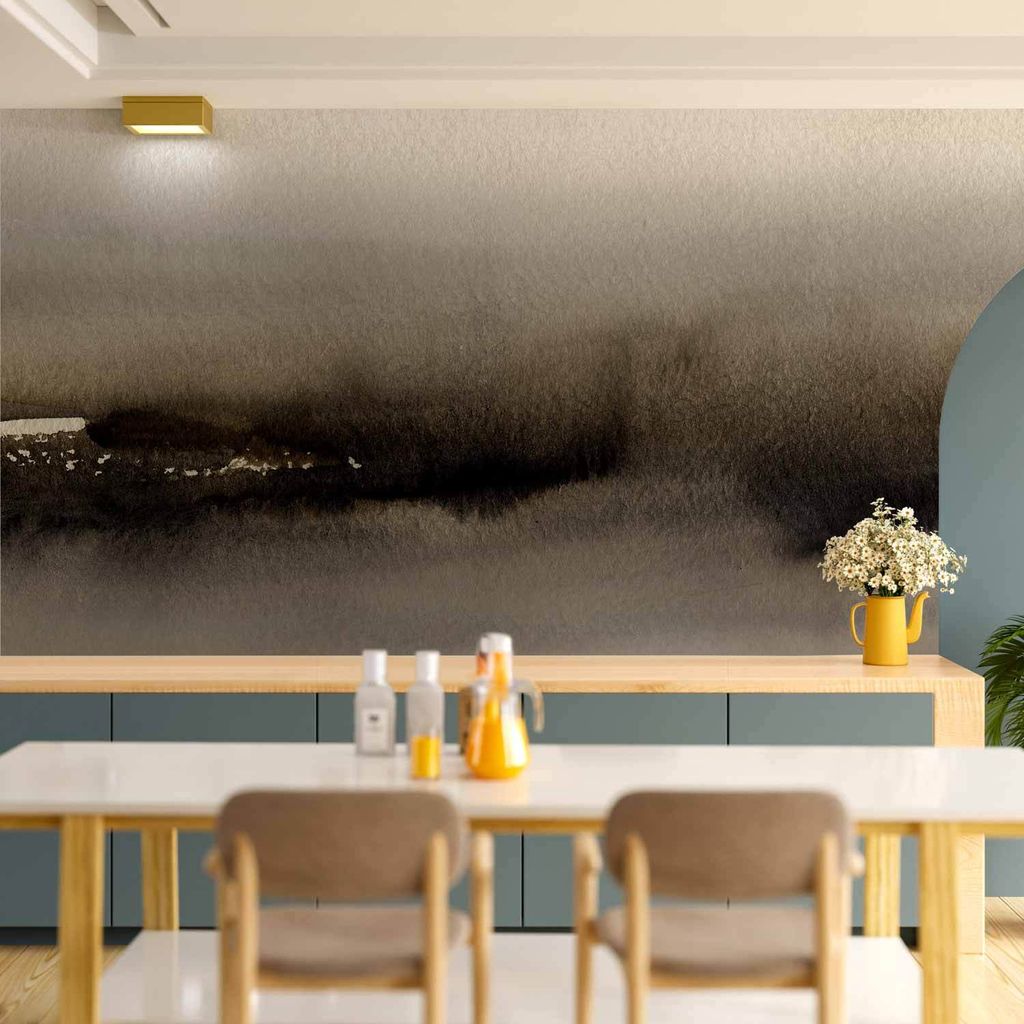 Vlies Fototapete - Diuna - abstract modern painting in grey with black pattern 400x280 cm Abstrakt a-A-10173-a-a