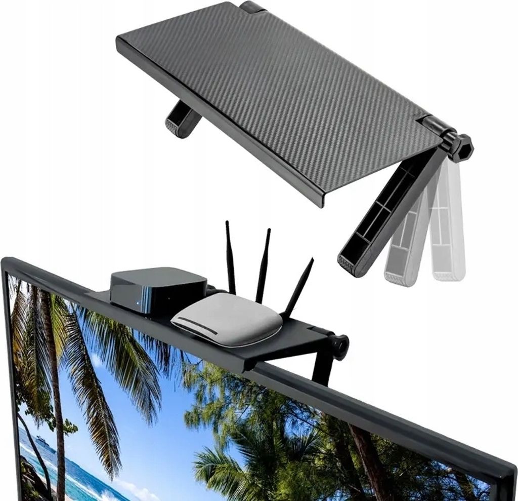 Pc-Bildschirm-Regal für DVB-T-Decoder bis zu 2 kg, 30 x 16 x 2 cm.