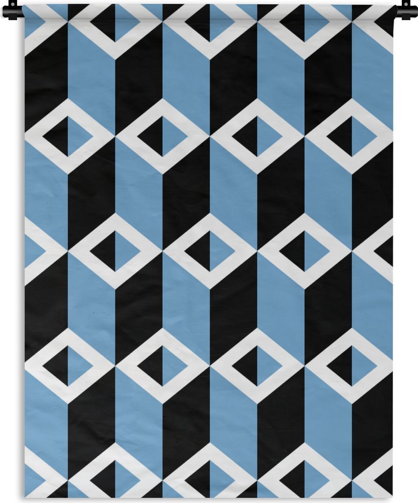 MuchoWow Wandteppich Wandbehang Blöcke - Muster - 3D 60x80 cm Tapisserie Dekoration Wandtuch - Decke - Wandtücher - Wohne