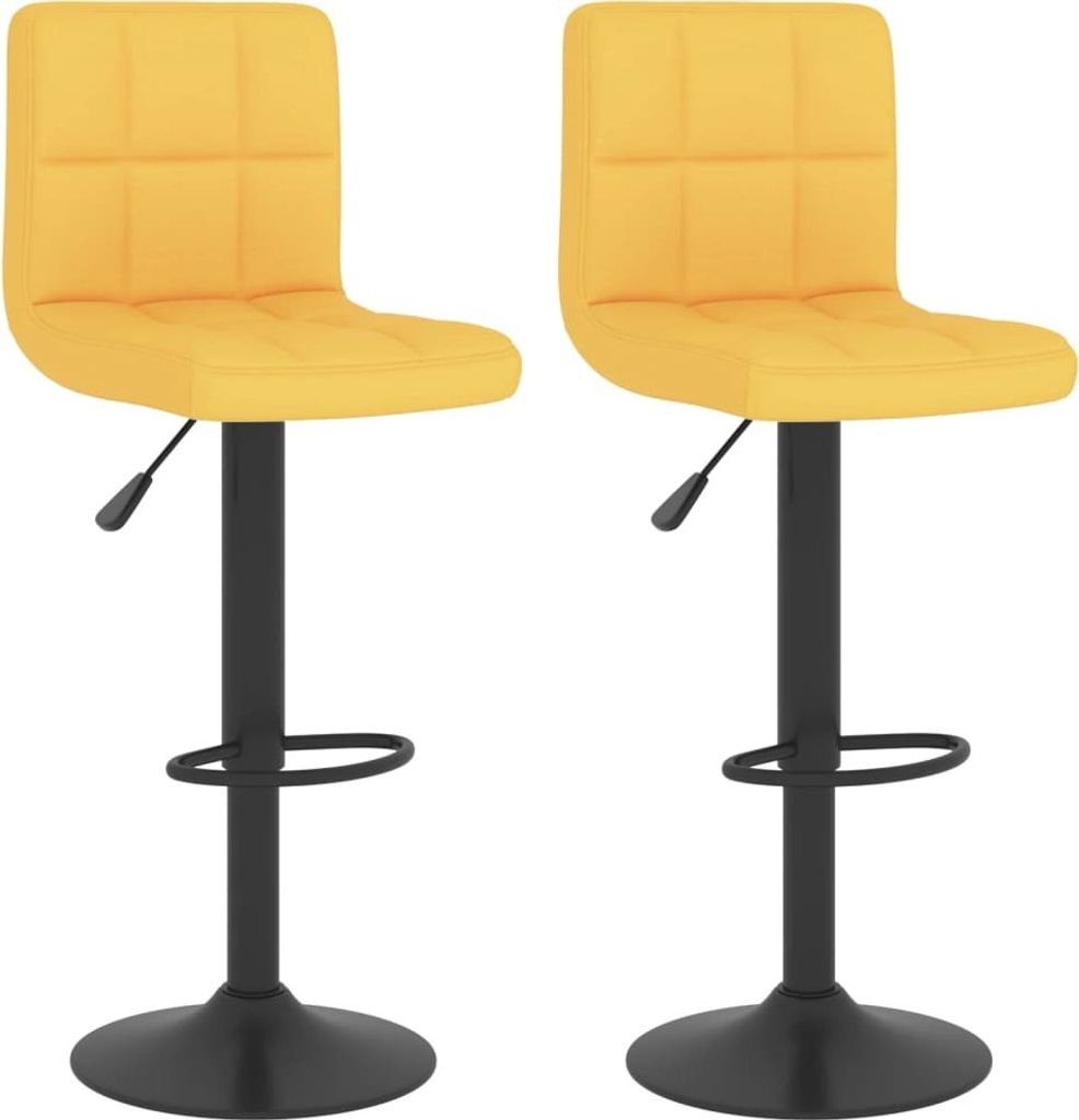 vidaXL Tabouret de bar 2 pcs. jaune moutarde Tissu Image du produit 