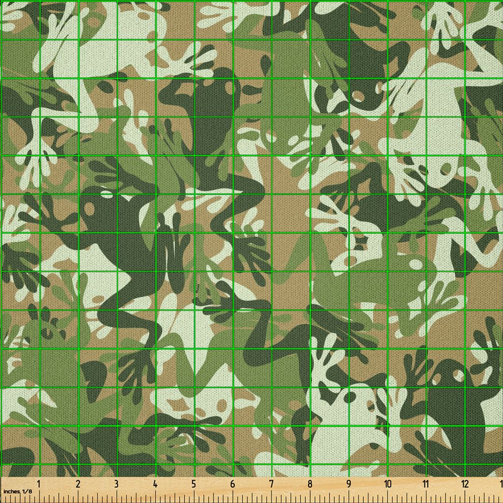 ABAKUHAUS Tier Microfaser Stoff als Meterware , Skull Camouflage Military Design Mit Verschiedenen Frosch Muster Verschiedene, 2 M (230 x 200 cm), ...