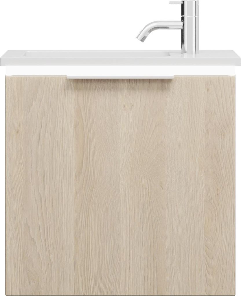 burgbad Eqio Mineralguss-Waschtisch inklusive Waschtischunterschrank mit LED-Beleuchtung, 520x310x518mm, SHCJ052F3180C0001G0146