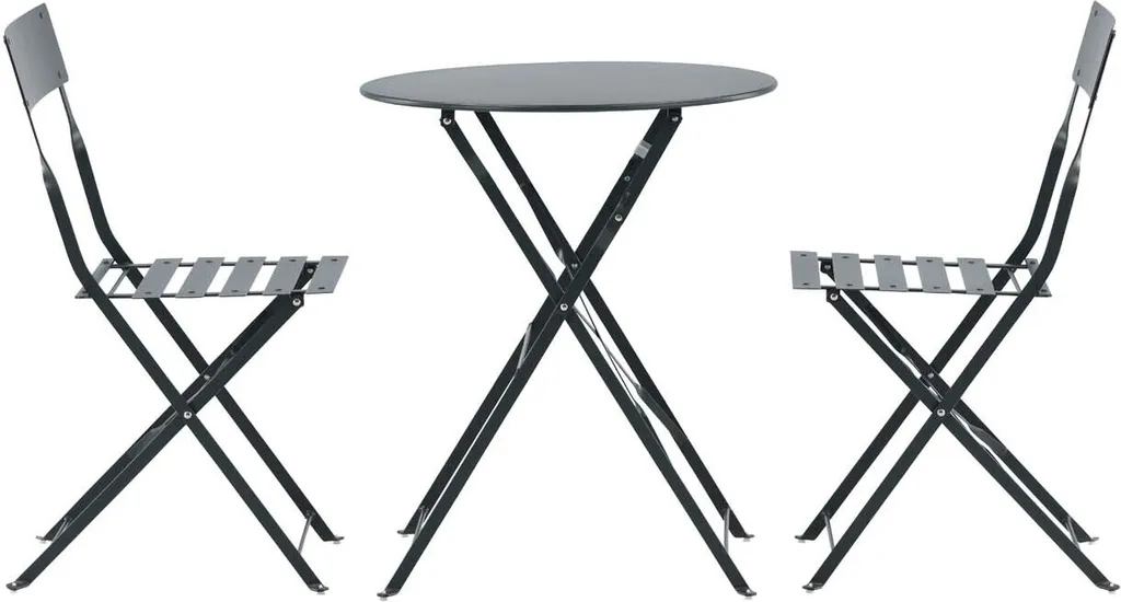 Set da giardino Marseille tavolo, 2 sedie grigio scuro.