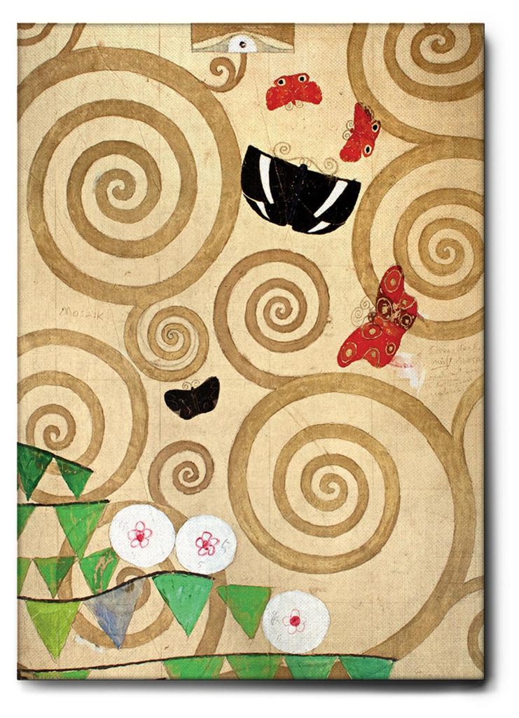 Giallobus - Schmetterlinge - Gustav Klimt - 70L x 100W cm - Bild - Leinwand mit Standardrahmen