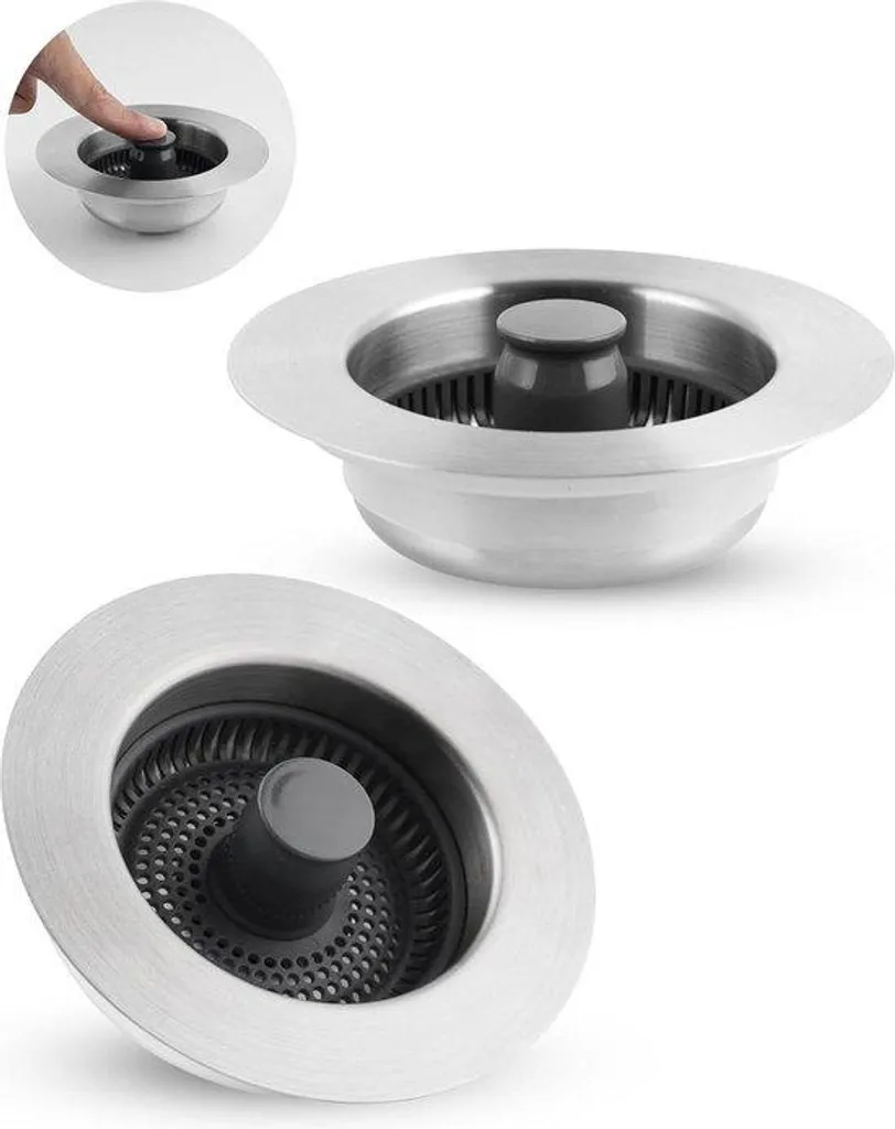 Tamis en acier inoxydable 304 durable, bouchon évier réglable 70-86 mm