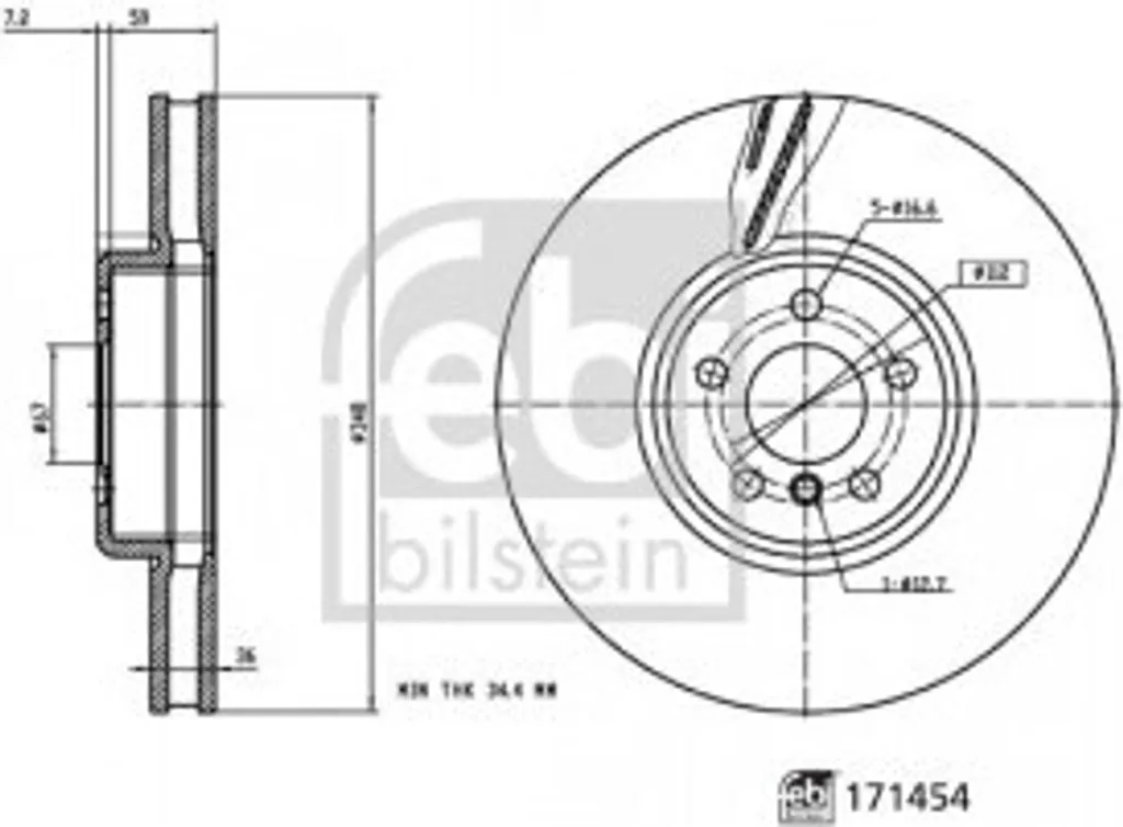 Disque de frein FEBI BILSTEIN 171454 pour BMW Série 3 G20 et X5 G05 OE