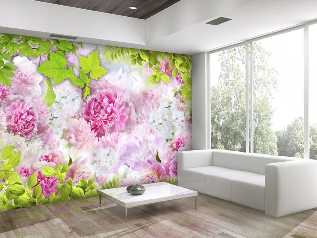 Vlies Fototapete Blumen 400x280 cm Tapeten Wandtapete XXL Pfingstrosen Natur b-A-0185-a-b