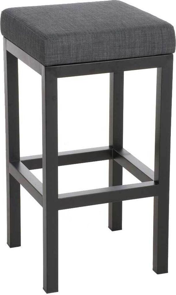 DELUKE Barhocker KIEL - Dunkelgrau, Stoff, Stahl, 80cm Höhe | Barhocker ohne Lehne Barstuhl Tresenhocker Tresenstuhl Kneipenhocker Kneipenstuhl
