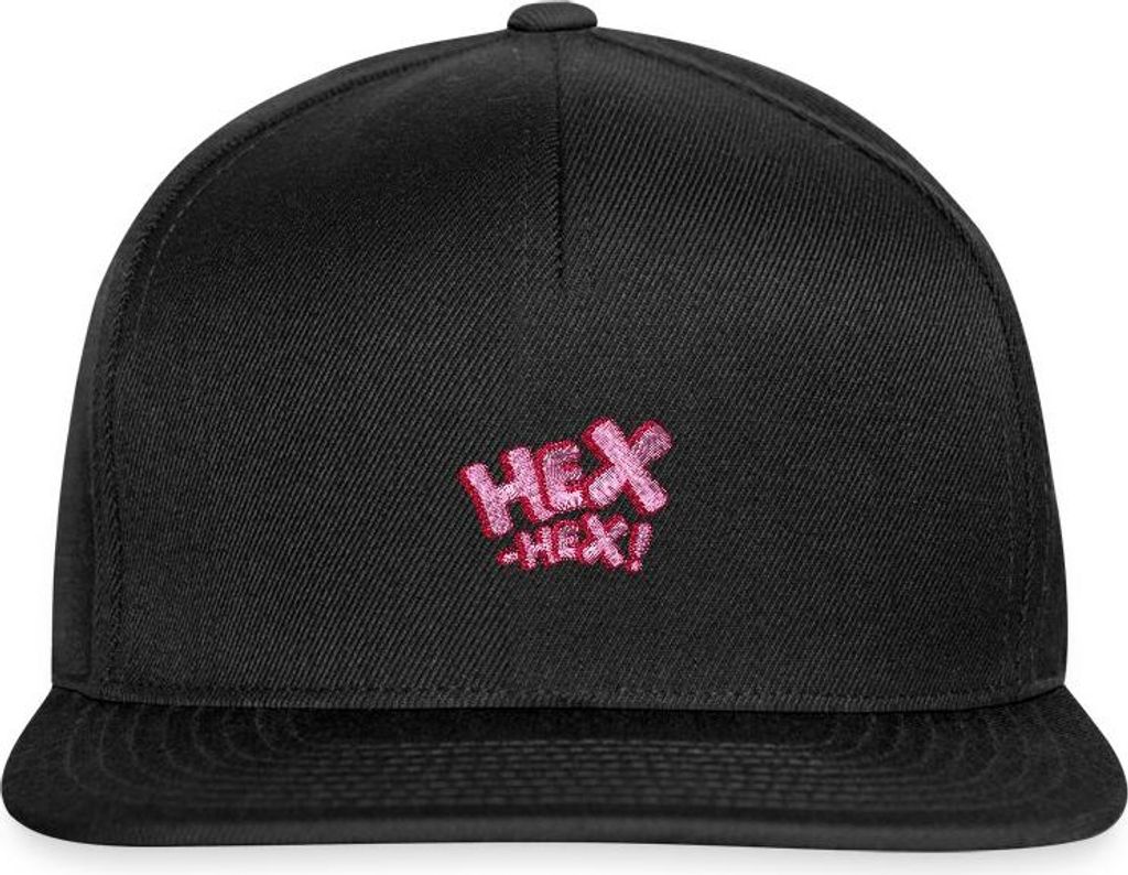 Spreadshirt Bibi Blocksberg Hex Hex Pink Stick Snapback Cap, One size, Schwarz/Schwarz