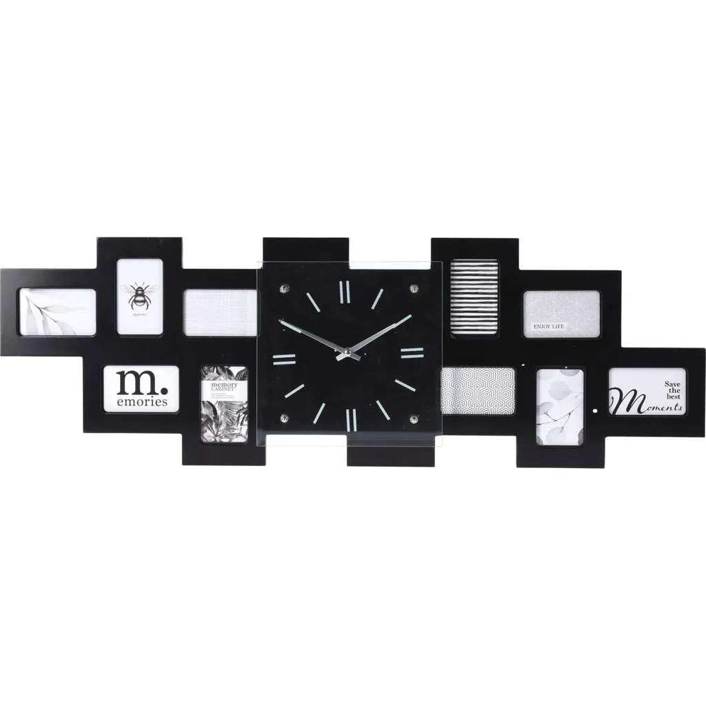 Grande horloge pèle-mêle photo 80 cm - Cadre mural multiple décoratif