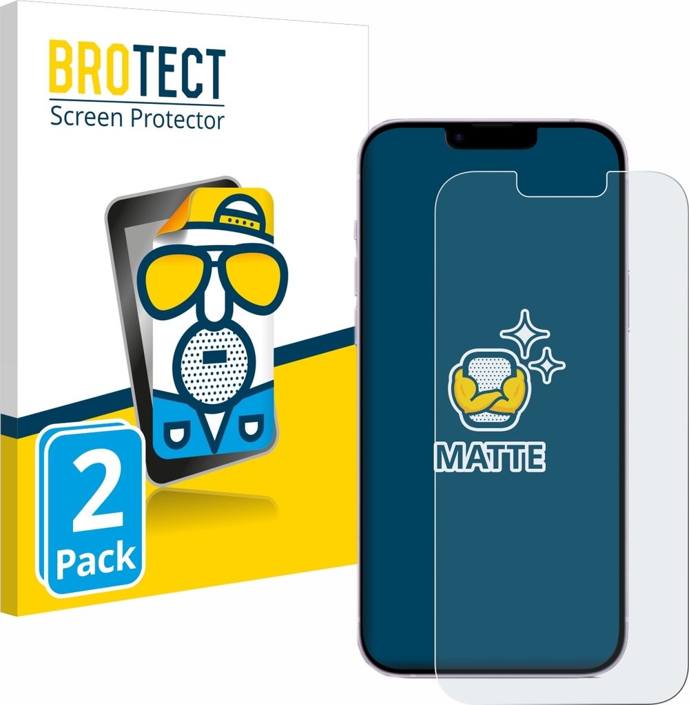 2x BROTECT Schutzfolie für Apple iPhone 14 Plus Displayschutz Displayschutzfolie Folie Matt Entspiegelungsfolie