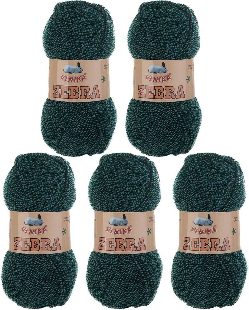 5 x 100g Strickgarn Zebra zweifarbige Strickwolle Häkelgarn Handstrickgarn Wolle