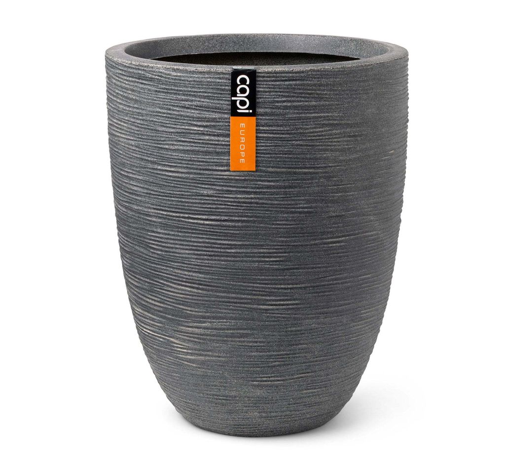 Capi Europe - Gefäß elegant niedrig Waste Rib NL - Terrazzo grau - 46x58 - KTGR783
