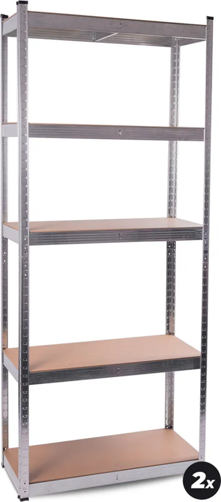 Rayonnage Métallique de Garage 174x75x30 cm - Kit de 2 Unités Robustes