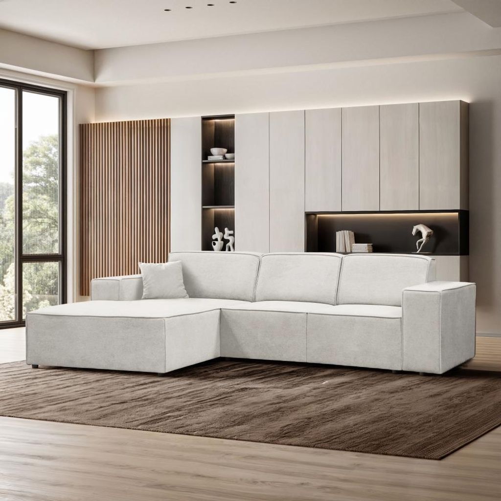 Ecksofa PEDRO L Hellbeige, 267x170 cm, Sofa L-form Breite Produktbild 