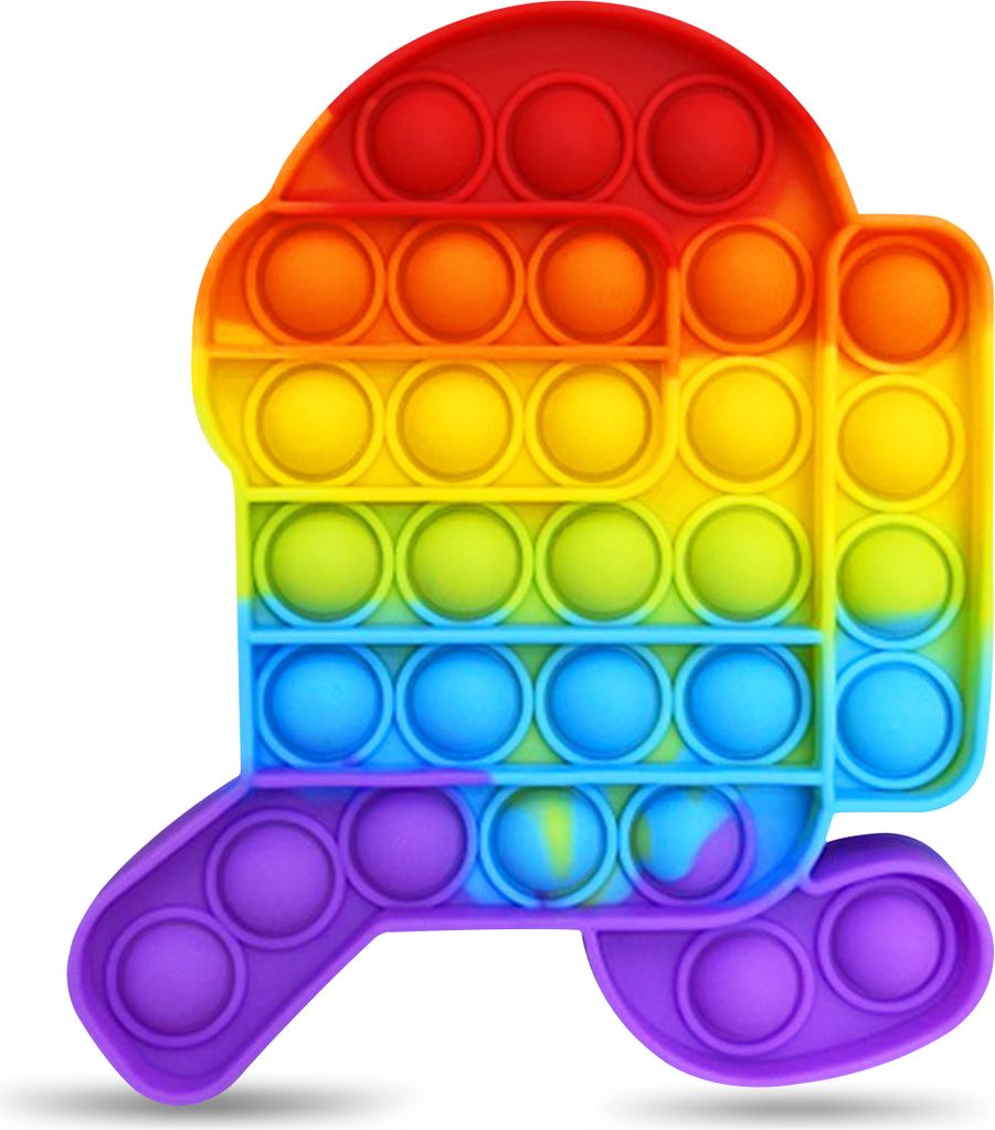 Push it Pop up Bubbles Fidget Toy Beruhigung Antistress Kids TikTok ReisespielForm:Astronaut 15 x 11 cm