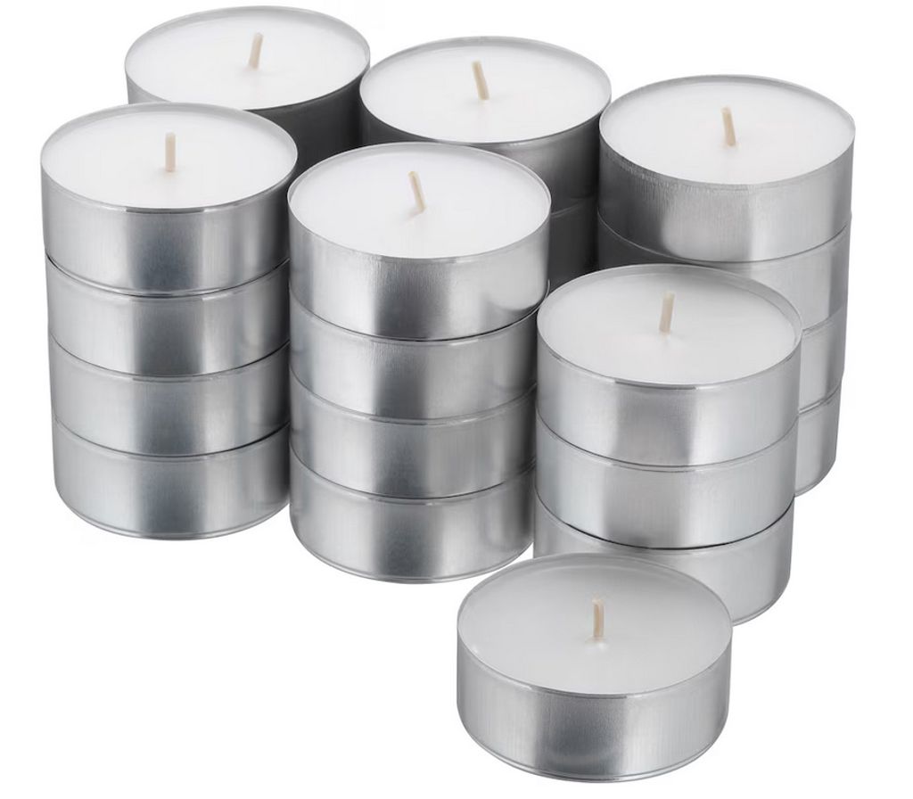 GLIMMA Ikea Maxi Teelichter, duftneutral weiß 24er Produktbild 
