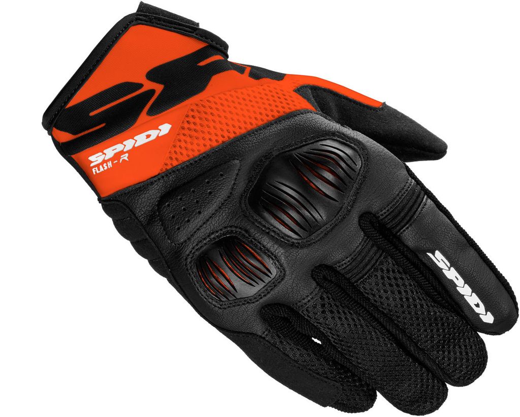 Spidi Flash-R Evo Motorrad Handschuhe Farbe: Schwarz/Orange, Grösse: S