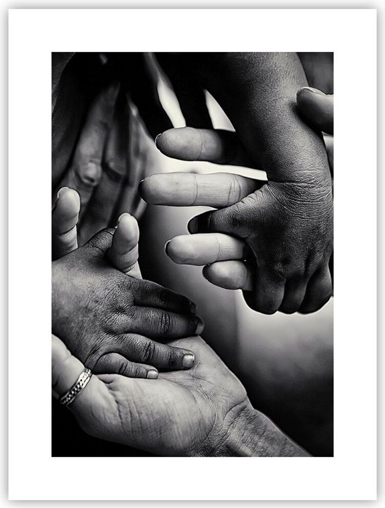 Poster - Poster ohne Rahmen - Hände Toleranz Gemeinschaft - 30x40 cm - Wand Bild - Wanddeko - Wandbilder - Kunstposter - Wandposter - Bilder - Kun...