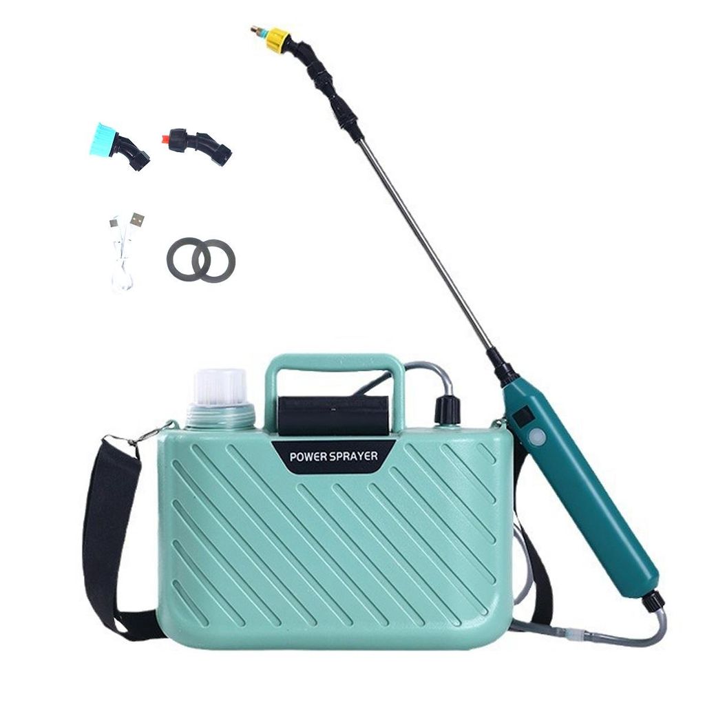 Drucksprüher Akku 8L, Akku-betriebenes Sprühgerät, neues elektrisches Gartensprühgerät, 3 Sprühdüsen, Akkuanzeige, 60 cm langer Teleskopstange