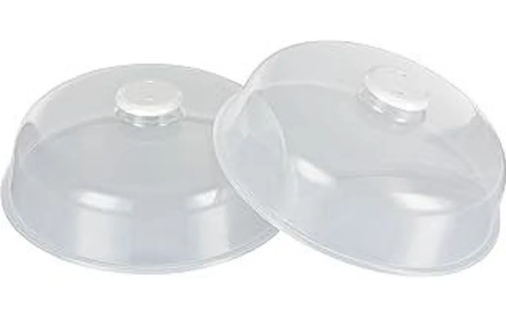 Copertura per microonde 24,5 cm, set da 2 pezzi – Coperchio rotondo per microonde con fori di ventilazione – Pratiche coperture per microonde in plastica resistente (senza BPA) – Coperchio impilabile per microonde - 1