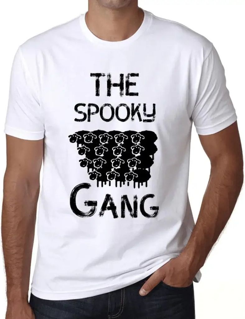Herren Grafik T-Shirt Die Gruselbande – The Spooky Gang – Öko-Verantwortlich Vintage Jahrgang Kurzarm Lustige Druck Geburtstag Geschenk Mann