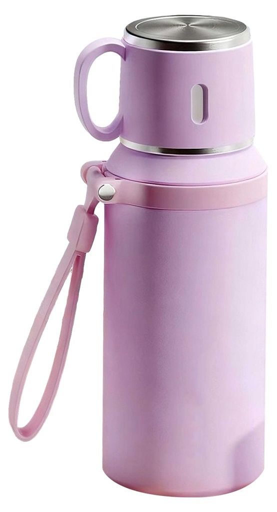 Edelstahl-Wasserflasche mit Tee-Einsatz, doppelwandiger Vakuum-Trinkbehälter, auslaufsicher, tragbarer 600-ml-Isolierbecher für heiße und kalte ...