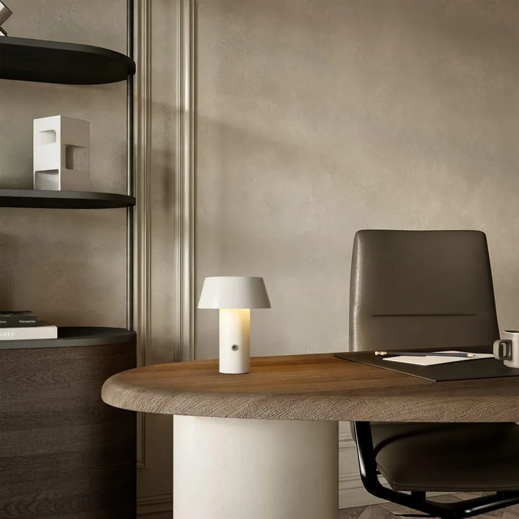 LUSENZ Lampe de Table LED 3W Dimmable Rechargeable Crème Champignon - 2