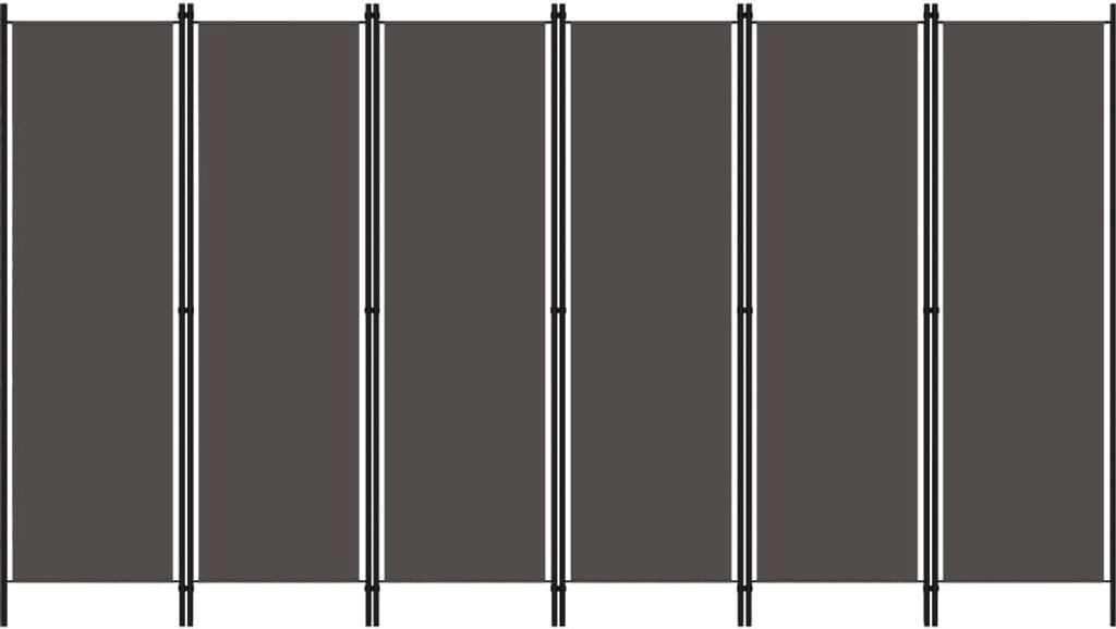 6-tlg. Raumteiler Anthrazit 300x180 cm