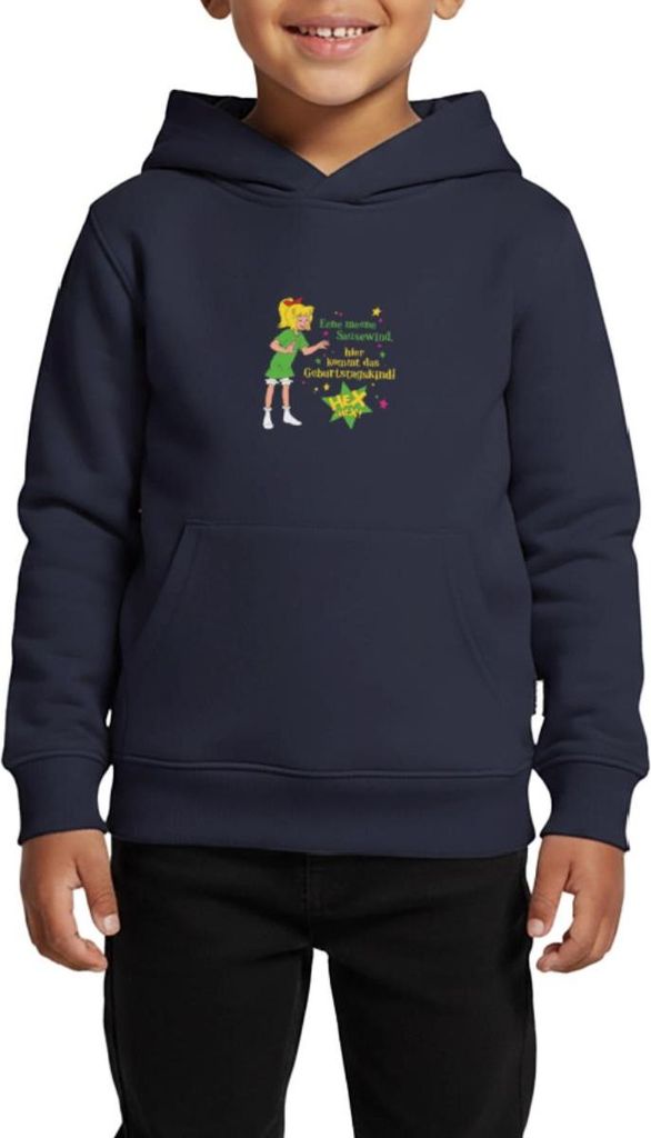 Spreadshirt Bibi Blocksberg Geburtstag Bibi & Spruch Kinder Premium Hoodie, 122/128 (6 Jahre), Navy