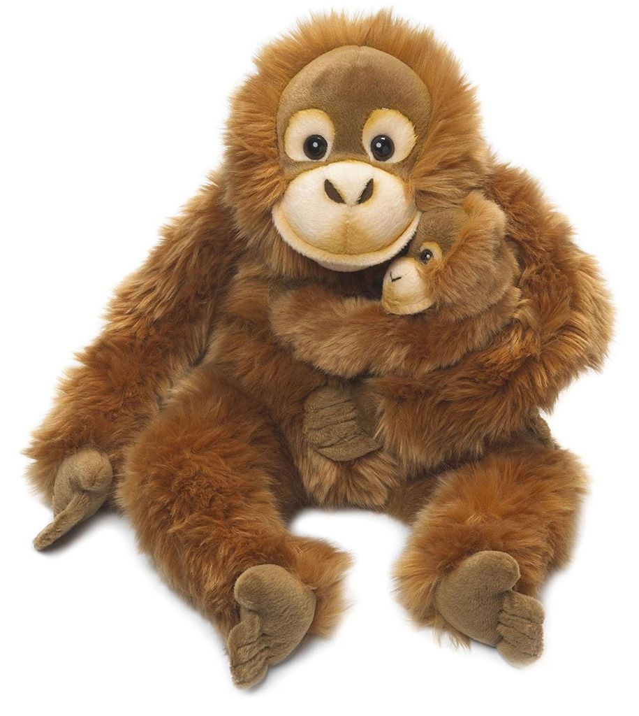 WWF Plüschtier Orang-Utan Mutter mit Baby (25cm) lebensecht Produktbild 